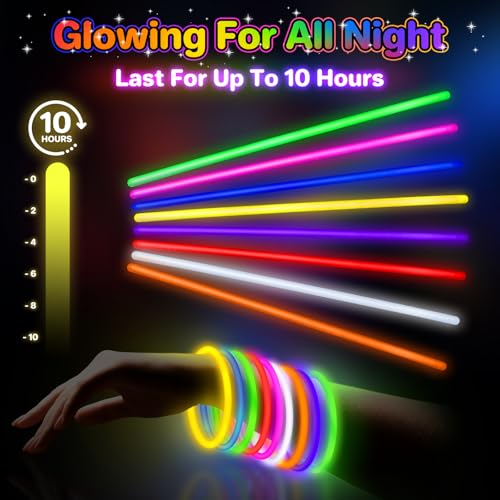 SpringFlower 100 PCS Glow Sticks Bulk Party Favors, 8" Glow in the Dark Party Supplies, Light Sticks for Party Favors Glow Necklaces and Bracelets for Kids or Adults