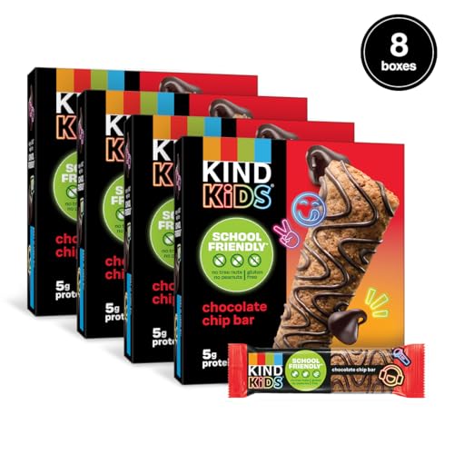 KIND Kids Chocolate Chip Bar, Tree Nut Free, Peanut Free, Gluten Free, Made With Whole Grain Oats, 6.2 oz Box (40 Bars)