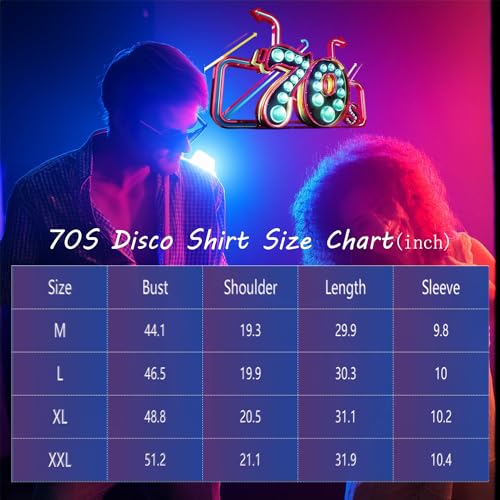 JIEFULL Mens 70s Disco Shirt Sequins Shiny Prom Costume Short Sleeve Button Shirts for Nightclub Party(Light Rainbow,S)