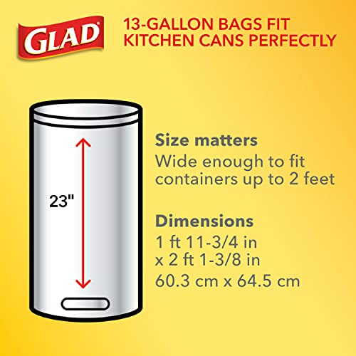 Glad Trash Bags, ForceFlex Tall Kitchen Drawstring Garbage Bags, 13 Gal, Fresh Clean Scent with Febreze, 110 Ct