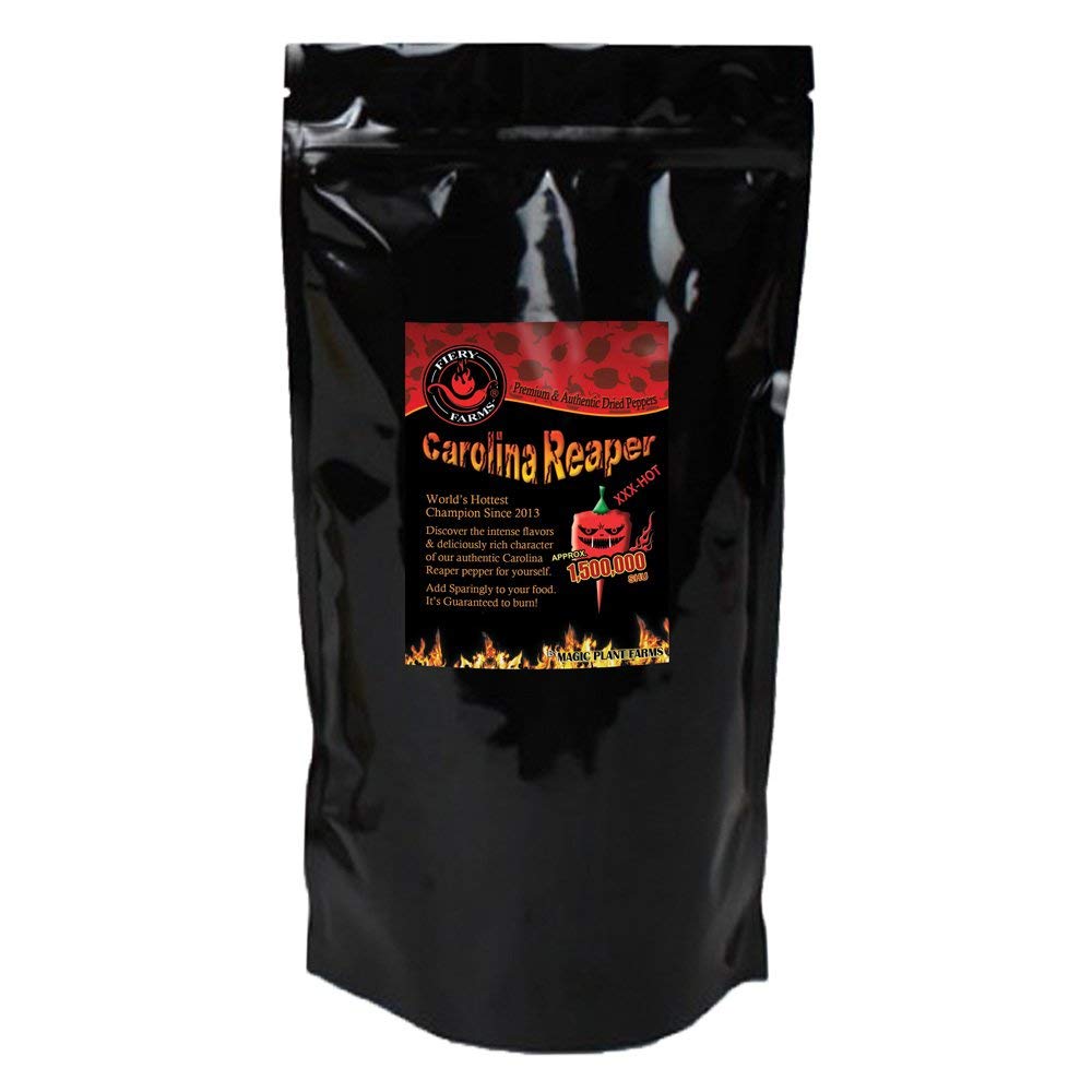 Fiery Farms Carolina Reaper Flakes - 4 oz - 1.5M to 2M SHUs Extremely Hot Red Chili Pepper Flakes, Pure, No Additives