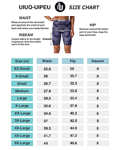 UIUO-UIPEU Biker Shorts with Pockets for Women Workout Leggings Cycling Yoga Shorts Printed Sprinkled Stars 1-2 X-Small