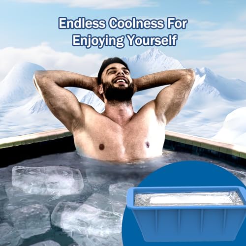 Extra Large Ice Cube Tray 4Pack 12LB Silicone Large Ice Cube Molds for Cold Plunge Tub,Reusable Ice Cube Trays for Freezer,Ice Block Molds for Home Ice Bath,Cold Plunge Accessories,Ice Bath Chiller