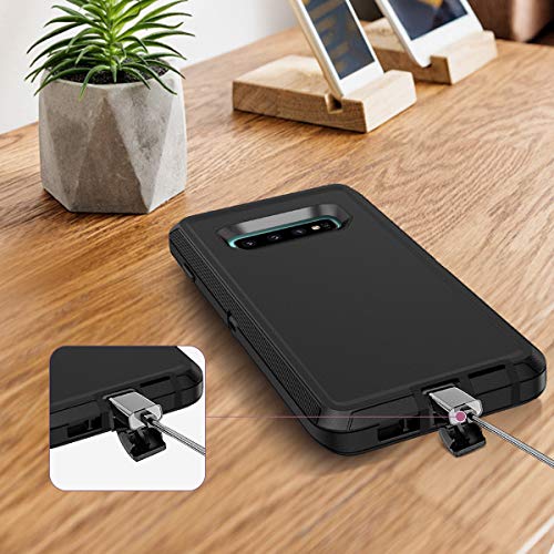 I-HONVA for Galaxy S10 Case [Not fit S10E] Shockproof Dust/Drop Proof 3-Layer Full Body Protection [Without Screen Protector] Rugged Heavy Duty Cover Case for Samsung Galaxy S10, Black