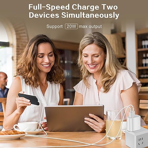 iPhone Charger Fast Charging Block,Dual Port Fast Apple iPhone Charger [Apple MFi Certified] 2Pack 20W Quick Double iPhone Wall Charger,6FT USBC to Lightning Cable for iPhone 14 ProMax/13/12/XS/iPad