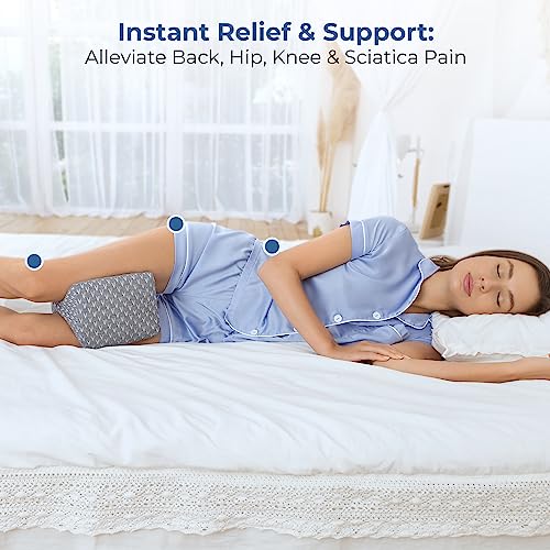 5 STARS UNITED Knee Pillow for Side Sleepers - Memory Foam Leg Pillow for Side Sleeping - Between Legs Pillow for Hip and Lower Back Pain - Sciatica Pain Relief