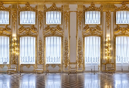 AOFOTO 15x10ft Luxurious Palace Backdrop for Photography Retro European Aristocratic Castle Noble Royal Interior Golden Hall Photography Background Girls Adult Travel Portrait Photo Booth Studio Props