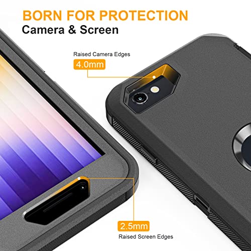 jaroco for iPhone SE Case 2022/2020/3rd/2rd,iPhone 8/7 case [Shockproof] [Dropproof] [Military Grade Drop Tested] with Non-Slip Removable Heavy Duty Full Body Phone Case 4.7 Inch-Black