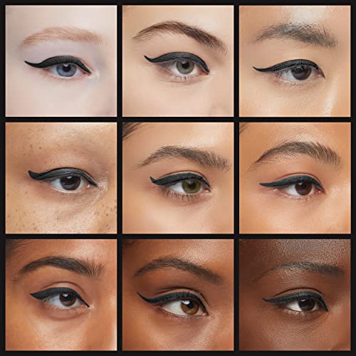Erinde 6PCS Double-headed Eyeliner Stamp Pen Set, Black Stencil, Winged Eyeliner Tattoo Tool, Star Moon Heart Eye Makeup