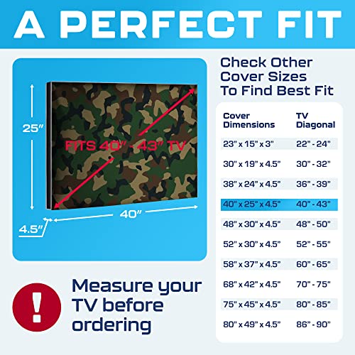 Outdoor TV Cover 22-24 Inch | Waterproof and Weatherproof TV Covers | Outdoor TV Enclosure | Smart Shield TV Screen Protector for Outside TV | Cover for Moving | TV Display Protectors – Beige