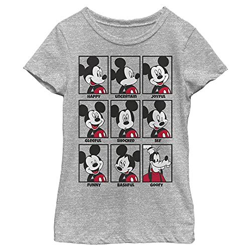 Disney Characters Mickey Mood Girl's Crew Tee, Athletic Heather, X-Small