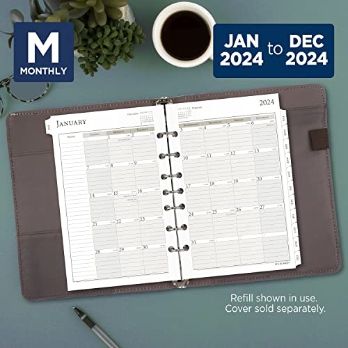 AT-A-GLANCE 2024 Monthly Planner Refill, 5-1/2" x 8-1/2", Desk Size, Loose-Leaf, Ruled Blocks (481-685Y-24)