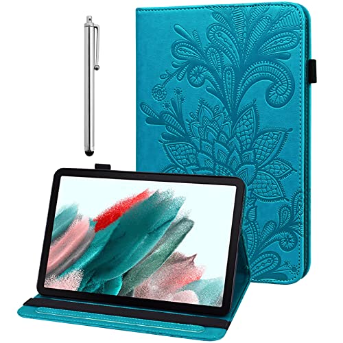 VODEFOX Case for Samsung Galaxy Tab A 10.1 2016,Embossed Design Lace Floral PU Leather Folio Flip Stand Case with Elastic Band for Galaxy Tab A 10.1" Tablet 2016 (SM-T580/T585/T587)