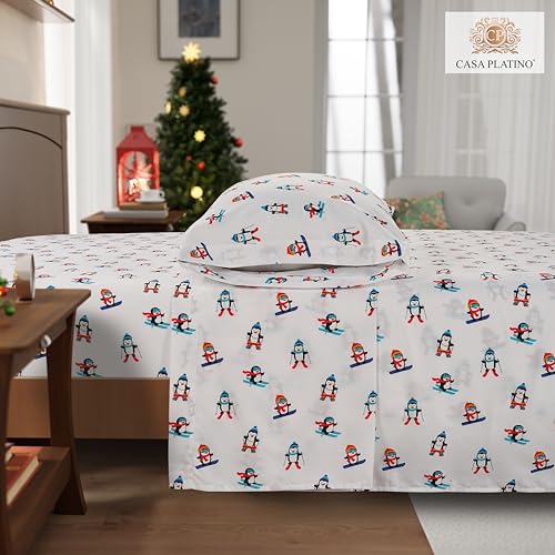 Casa Platino Sheets Twin XL Size Bed Set, Pre-Washed Ultra Soft & Breathable Twin XL Bed Sheets Set, Brushed Microfiber Cooling Sheets, Twin XL Size Sheets Set with Deep Pockets - Vanilla