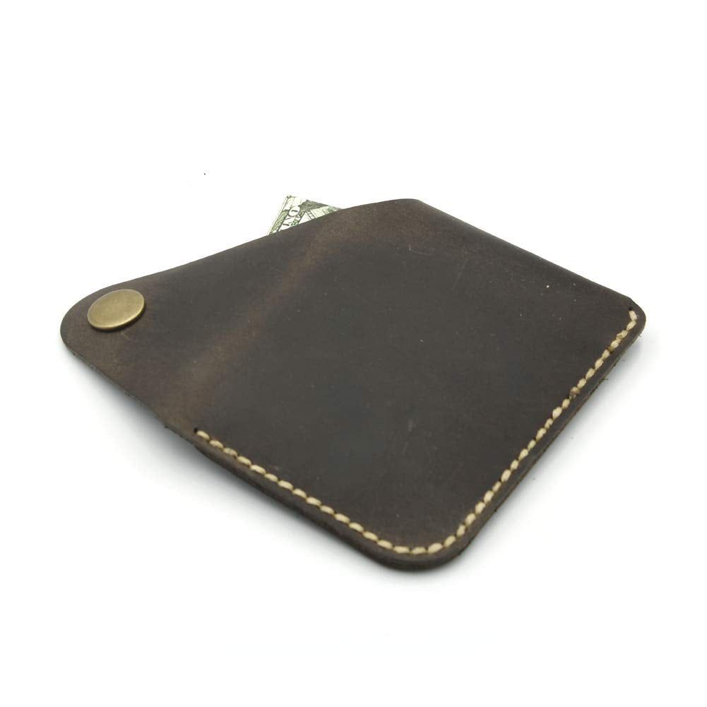 Handmade Genuine Leather Front Pocket Minimalist Card Case Slim Wallet business card holder Credit Card Wallet