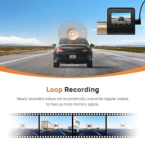 70mai Dash Cam Lite, 1080P Full HD, Smart Dash Camera for Cars, Sony IMX307, Built-in G-Sensor, 130° Wide Angle FOV, WDR, Night Vision, Loop Recording