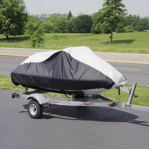 Budge Deluxe Jet Ski Cover Fits Jet Skis 106" to 115" Long, 31.5" Wide, Black/Gray (BA231212012)