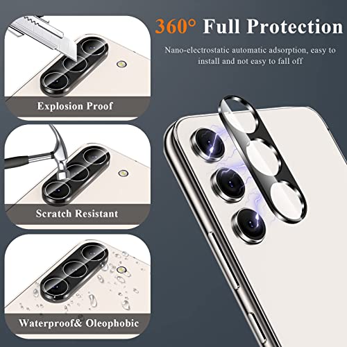 YMHML 3 Pack for Samsung Galaxy S23 Screen Protector Tempered Glass Upgrade Fingerprint Unlock Compatible for 3 Pack Camera Lens Protector, HD Clear Case Friendly Full Screen Protector for Galaxy S23