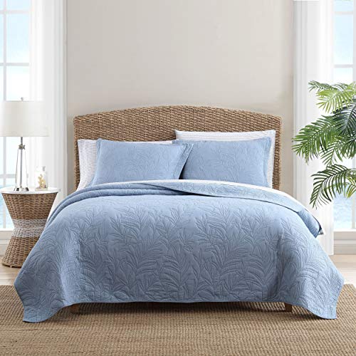Tommy Bahama Home | Costa Sera Collection | Soft and Breathable, Quilt Bedpsread Coverlet Seasons, Pre-Washed for Added Softness, Twin, Blue