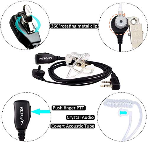 Retevis RT68 Two-Way Radios Long Range, Walkie Talkies for Adults, 2 Way Radio with Earpiece, Walkie Talkie Rechargeable with Charging Base, for Manufacturing Restaurant Business School(10 Pack)