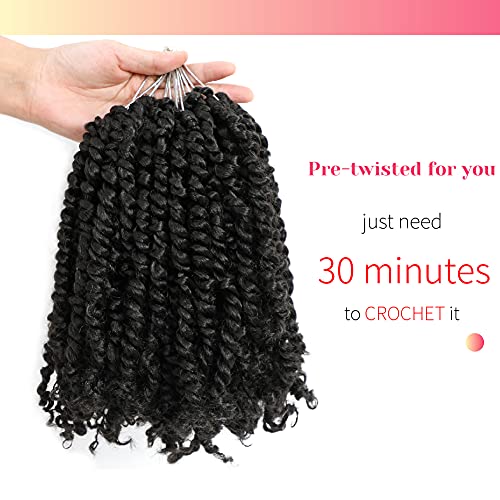 The BOHOBABE Long Pre-twisted Passion Twist Crochet Hair 24 Inch Pre-looped Long Ombre Gray Crochet Passion Twist Braiding Hair 8 Packs Soft Bohemian Twists (T1B/grey)