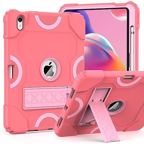 Grifobes for iPad 10th Generation Case 10.9 inch 2022, iPad 10th Case with Pencil Holder Heavy Duty Shockproof Rugged Protective Cover with Kickstand for Kids Boys, Black