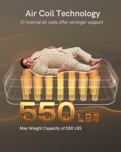 NatraCalm Twin Air Mattress with Built in Pump, Blow up Mattress in Fast Self-Inflation/Deflation, Foldable Inflatable Mattress for Camping & Home, Portable Waterproof Airbed, colchon inflable