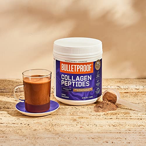 Bulletproof Chocolate Collagen Protein Powder with MCT Oil, 19g Protein, 17.6 Oz, Collagen Peptides and Amino Acids for Healthy Skin, Bones and Joints