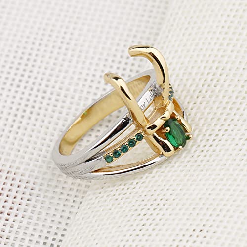 WKXZMTR Loki Ring Superhero Helmet Ring for Unisex Jewelry Marvel Gifts Halloween Cosplay Jewelry Gifts Loki Loves Gifts (Loki 10)