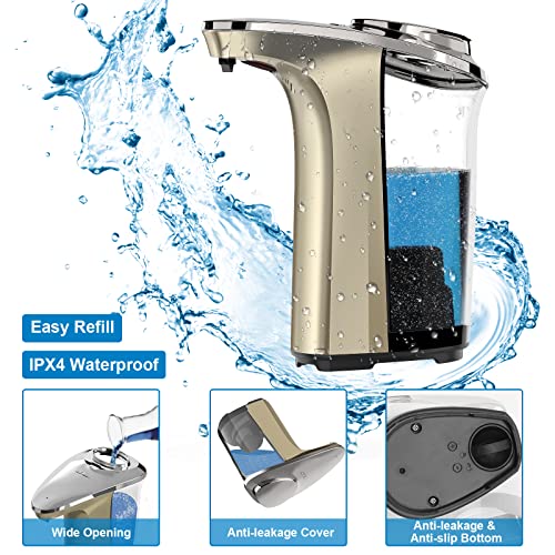 PZOTRUF Automatic Soap Dispenser,Touchless Dish Soap Dispenser 17oz/500ml with Upgraded Infrared Sensor, 5 Adjustable Soap Dispensing Levels, Liquid Hand soap Dispenser for Bathroom & Kitchen