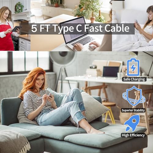 2Pack 45W USB C Super Fast Charger, Android Phone Wall Charger Fast Charging with 5FT USB Type C Cable for Samsung Galaxy S24 S23 Ultra/S23+/S22 Ultra/S22+/S22/S20/Note 10/20 (10FT-2Pack)
