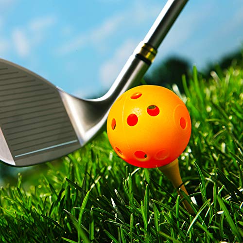 THIODOON Practice Golf Training Balls Limited Flight 40mm Hollow Plastic Colored Airflow Golf Balls for Swing Practice Driving Range Home Use Indoor 12 Pack (Mixed Color,12 pcs)