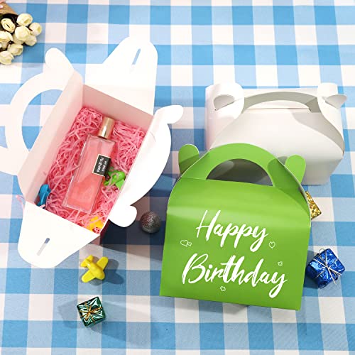 Bssay 30 Pack Party Favor Treat Boxes,Goodie Boxes,Gable Paper Gift Boxes with Handles Perfect for Birthday Party,Wedding,Christmas,Baby Shower 6.5 x 4 x 4 Inches (White)