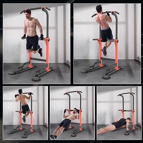 Z ZHICHI Pull Up Dip Station For Home Gym Strength Training Fitness Workout Station Chin-Ups Push-Ups Pull-Ups Dip-Ups 330LBS T055CDN