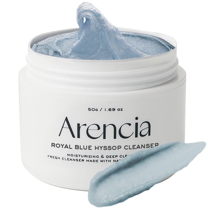 Arencia Hyssop Brightening & Deep-Cleansing Face Scrub & Exfoliator - All Skin Types, For Sebaceous Filaments & Blackheads (1.76oz)