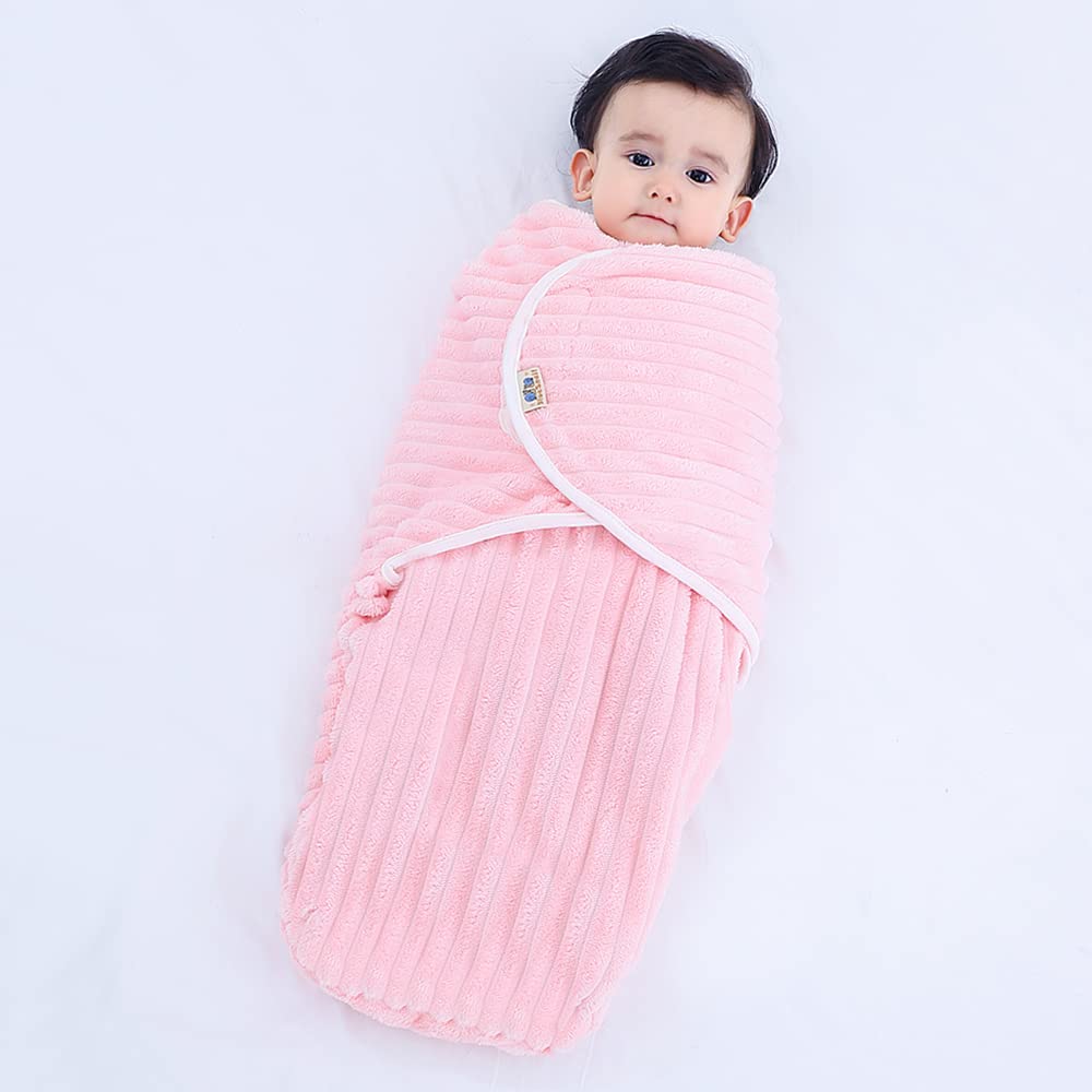 BlueSnail Newborn Baby Swaddle, Easy Wrap Receiving Blanket, Newborn present for Baby Girl (L,3-6 Months, Pink)