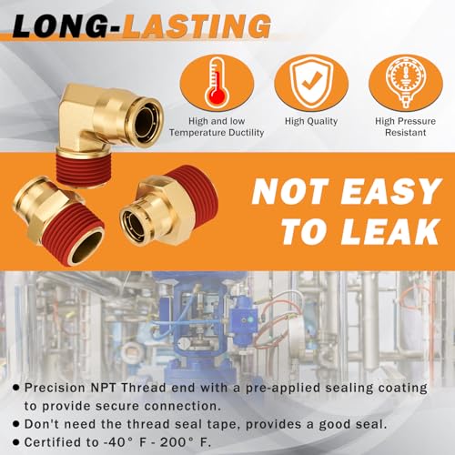 Taiidaues 34 Pcs Brass DOT Air Brake Line Fittings Assortment 1/4" 3/8" 1/2" Air Line Quick Connect Fittings Push to Connect Air fittings Kit with NPT Thread for Semi Trucks or Industrial Air System