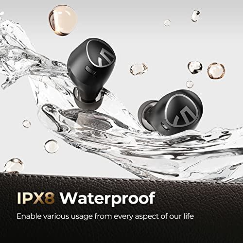 SoundPEATS Ear Buds Wireless Bluetooth 5.1 Earbuds, IPX8 Waterproof Wireless Headphones 30Hrs Playtime Stereo in-Ear Headphones, Clear Call True Wireless Earbuds, Comfortable Fit, Touch Control, USB-C