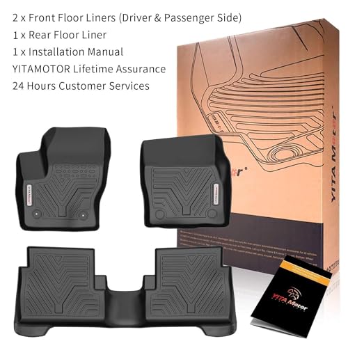 YITAMOTOR Floor Mats Fit for Fusion & MKZ 2013 2014 2015 2016, Custom Fit Floor Liners for 2013-2016 Ford Fusion Energi & Titanium, Lincoln MKZ, 1st & 2nd Row All Weather Protection, Black