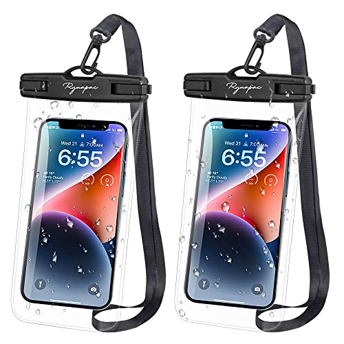 Rynapac Waterproof Phone Pouch Bag - 7.5in Water Proof Cell Phone Case for Beach Travel Must Haves, Waterproof Phone Holder with Lanyard for iPhone 15 Pro Max Galaxy S23 Pixel 7a, Cruise Essentials