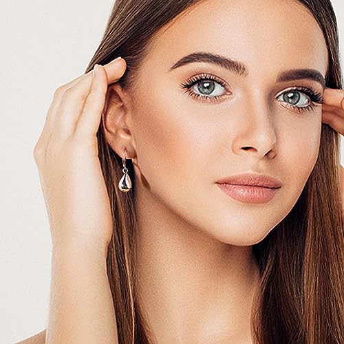 Sterling Silver Teardrop Earrings for Women Girls Silver Drop Leverback Dangle Earrings for Girls Hypoallergenic Leverback Drop Earrings