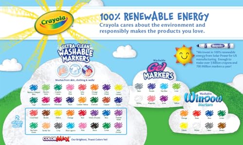Crayola Washable Marker Set, 48 Broad Line Markers for Kids, 8 Gel Markers, 8 Window Markers, Gifts for Boys & Girls, Ages 3+