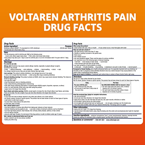 Voltaren Arthritis Pain Gel for Powerful Topical Arthritis Pain Relief - NEW Easy Open Cap - 100 g x 2