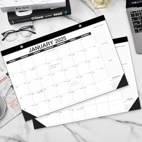 Kyweel 2025-2026 Desk Calendar, 12 Month Desk Calendar/Wall Calendar Combo, 17" x 12", July 2025-June 2026, Highlight Holidays, Planning Calendar, Thick Paper