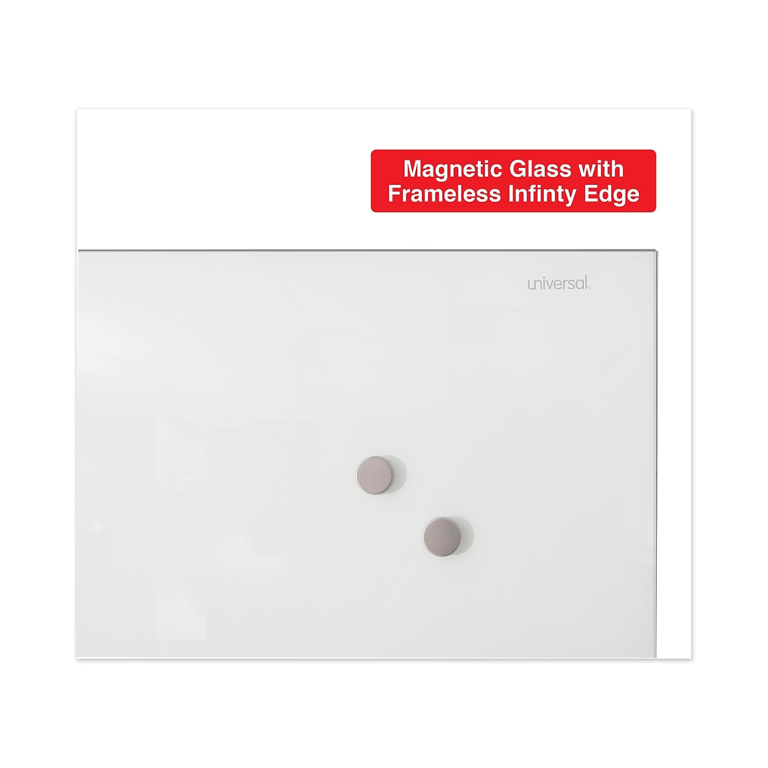 Universal UNV43204 Frameless 72 in. x 48 in. Magnetic Glass Marker Board - White