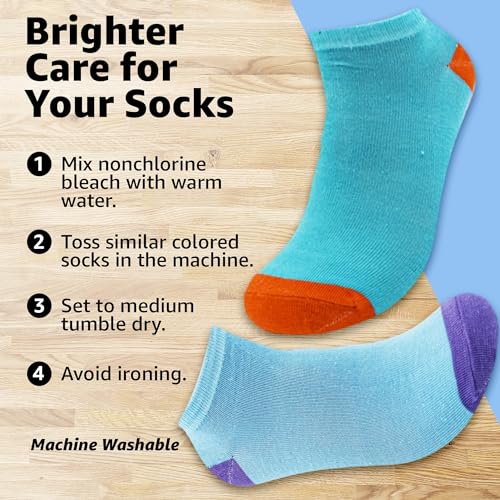 BRIGHT STAR Women's Low Cut Ankle Socks - 30-Pair | Soft & Comfortable Athletic Socks, Durable Polyester Blend, Machine Washable, Stylish Sock Pack for All Seasons (Size 9-11)