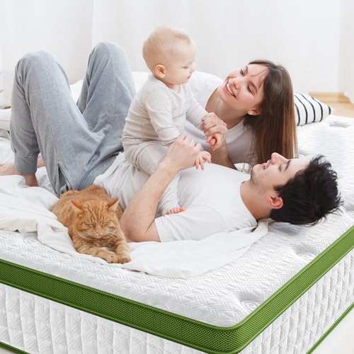 BedStory Queen Mattress, 10 Inch Hybrid Mattress Twin Size in a Box with Gel Memory Foam and Pocket Springs, Medium Firm Mattress, Pressure Relief & Motion Isolation, CertiPUR-Us Certified, No Odor