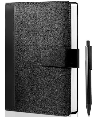 CAGIE Leather Journal for Men A5 Lined Diary Journals for Writing with 256 Pages Refillable Journal Notebook with Gift Box, Brown