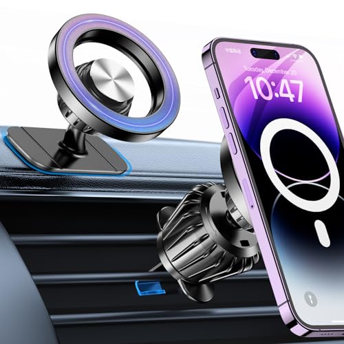 for Magsafe Car Mount【20 Strong Magnets】Magnetic Phone Holder for Car Phone Holder Mount Dash【360° 】Phone Holders for Your Car Accessories Cell phone Car Mount For iPhone 15 14 13 12 Pro Max Plus Max