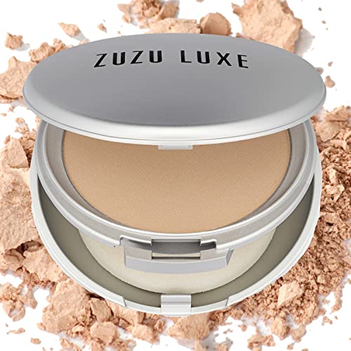 ZUZU LUXE Mineral Powder, Dual Powder Foundation, medium to full coverage, natural finish. Natural, Paraben Free, Vegan, Gluten-free, Cruelty-free, Non GMO, .32 oz. (Refill D-24)